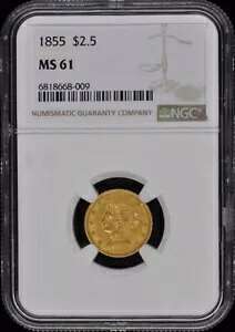 1855 クォーター イーグル $2.50 NGC MS61｜WORLD RESOURCE【KING店】