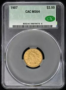 1907年 $2.50 リバティ ヘッドクォーター イーグル CACG MS64 (CAC)|WORLD RESOURCE【KING店】