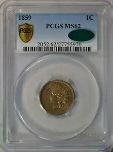 1859 インディアン セント、PCGS MS62 CAC..........タイプ コイン会社|WORLD RESOURCE【KING店】