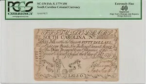 サウスカロライナ 1779 $50 植民地通貨ストロングマン ビネットの販売価格|WORLD RESOURCE【KING店】