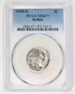 1938 D バッファロー ニッケル PCGS MS-67+ バッファロー