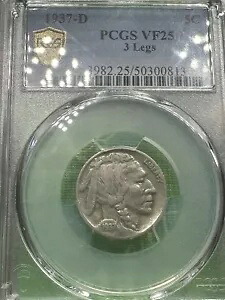 1937-D 3 脚バッファロー ニッケル PCGS VF25 非常にオリジナル|WORLD RESOURCE【KING店】