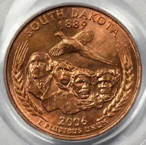 2006 PCGS MS64 クラッド層欠落 サウスダコタ クォーター メジャー ミント エラー レッド|WORLD RESOURCE【KING店】