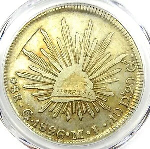1826-Go MJ 8 Reales シルバー コイン (8R) Go05 - 認定 PCGS XF 詳細 - レア!｜WORLD RESOURCE【KING店】