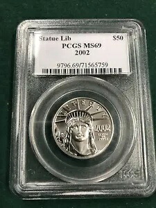 2002 $50 プラチナ イーグル 1/2 オンス PCGS MS69|WORLD RESOURCE【KING店】