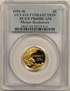1991-W マウント ラシュモア $5 PCGS PR 69 ディープ カメオ ゴールド モダン 記念品|WORLD RESOURCE【KING店】