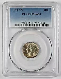 1917 S マーキュリー シルバー ダイム PCGS MS65+｜WORLD RESOURCE【KING店】
