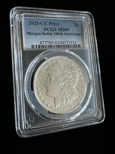 2021 CC (プライベート マーク) モルガン ドル PCGS MS69 ファースト ストライク 100 周年記念|WORLD RESOURCE【KING店】