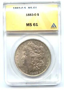 1883-O $1 ANACS MS61-レア レインボー トーニング- モーガン ドル//|WORLD RESOURCE【KING店】