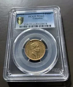 1929 コロンビア COP シンコ ペソ 5 ゴールド グレード PCGS MS65 レア 22 カラット 7.98g ゴールド｜WORLD RESOURCE【KING店】