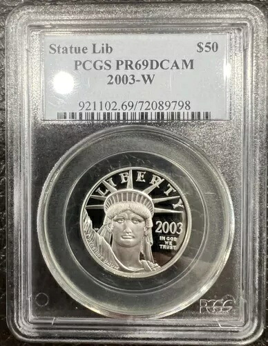 2003-W $50 プラチナ PCGS PR69DCAM アメリカン イーグル /自由の女神