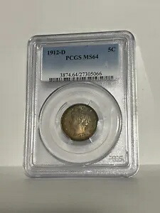 1912 D リバティ ニッケル グレード PCGS MS64