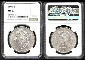1900 $1 NGC MS63 ホワイト＆派手なモーガン ドル 313,335円