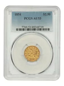 1854 $2.50 PCGS AU53 - リバティヘッド $2.5｜WORLD RESOURCE【KING店】