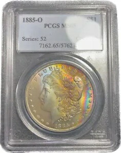 1885 O $1 モーガン シルバー ダラー PCGS MS65 レインボー トーン / カラー｜WORLD RESOURCE【KING店】