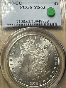1880-CC モーガン シルバー 1 ドル コイン PCGS MS 63|WORLD RESOURCE【KING店】