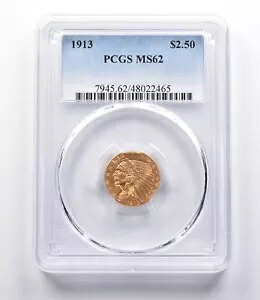 MS62 1913 $2.50 インディアン ヘッド ゴールド クォーター イーグル PCGS *3070|WORLD RESOURCE【KING店】
