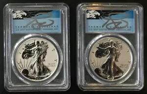 2021 ASE 2 コイン セット Rev PR70 PCGS FDOI (W T-1 & S T-2) T. クリーブランド ブルー イーグル|WORLD RESOURCE【KING店】