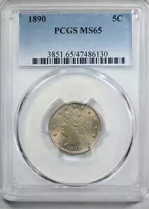 1890 リバティ V ニッケル 5C PCGS MS65|WORLD RESOURCE【KING店】