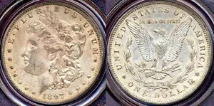 1897-O $ PCGS AU53 ミントラスターの素敵なトーン オリジナルカラーと表面 シルバー M｜WORLD RESOURCE【KING店】
