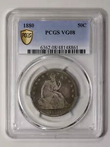 1880 50C リバティ シーテッド ハーフダラー PCGS VG8｜WORLD RESOURCE【KING店】