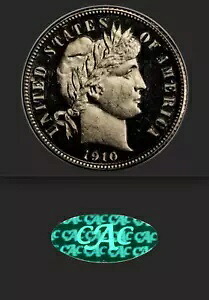 1910 PCGS PR64CAM CAC ?? ディープカメオ? ?? ゴージャスな証拠 ? 551 鋳造? 理髪師のダイム｜WORLD RESOURCE【KING店】