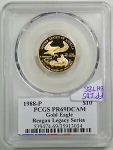 1988-P G$10 1/4オンス プルーフ ゴールド アメリカン イーグル PR69DCAM PCGS レーガン レガシー シリーズ｜WORLD RESOURCE【KING店】