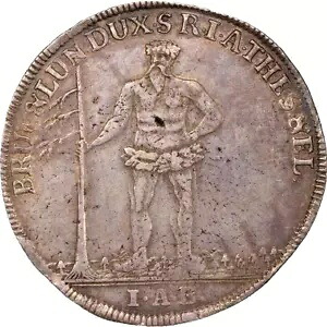 1736 IAB ドイツ州ブランズウィック リューネブルク ワイルドマン ターラー、PCGS AU 50、ドイツ｜WORLD RESOURCE【KING店】