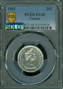 1965 カナダ 25 セント PCGS PL68 PQ MAC SOLO 最高級グレード スポットレス *｜WORLD RESOURCE【KING店】