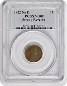 1922-PL リンカーン セント ストロング リバース No D VG08 PCGS 328,680円