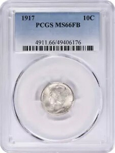 1917 マーキュリー シルバー ダイム MS66FB PCGS
