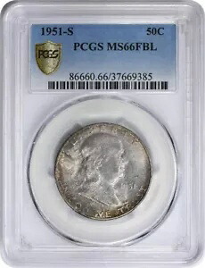 1951-S フランクリン ハーフダラー MS66FBL PCGS