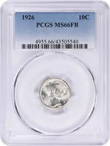 1926 マーキュリー シルバー ダイム MS66FB PCGS