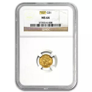 $1 インディアン ヘッド ゴールド ダラー タイプ 3 MS-64 NGC/PCGS