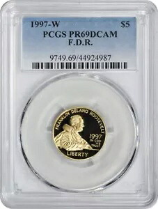 1997-W F.D.R. $5 5 ドル ゴールド プルーフ 記念品 PR69DCAM ディープ カメオ PCGS