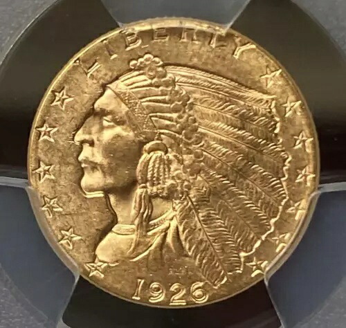1926 ゴールド $2.50 インディアン ヘッド クォーター イーグル PCGS MS63