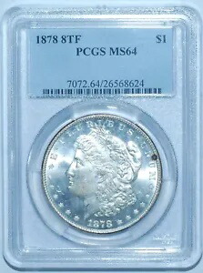 1878 8TF PCGS MS64 VAM-6 ピアスまぶた 8 テール フェザー モーガン シルバー ダラー｜WORLD RESOURCE【KING店】