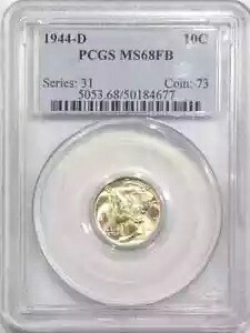 1944 D マーキュリー ダイム PCGS MS-68 FB