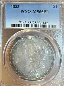 1883 PCGS MS65PL モーガン銀ドルのようなプルーフ
