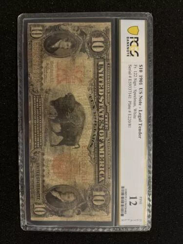 1901 年 $10 法定通貨バイソン FR.122 スピールマン ホワイト PCGS 認定 12 の詳細 274,725円