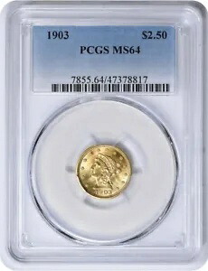 1903年 $2.50 ゴールド リバティ ヘッド MS64 PCGS