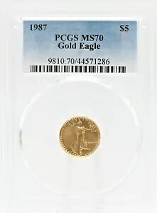 1987 PCGS MS70 $5 ゴールド アメリカン イーグル 1/10 オンス