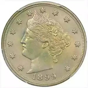 1899 リバティ ニッケル PCGS MS66