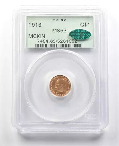 1916年 $1 マッキンリー ゴールド ダラー MS63 PCGS OGH CAC *0108｜WORLD RESOURCE【KING店】