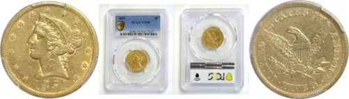 1851 $5 リバティ - PCGS VF-35