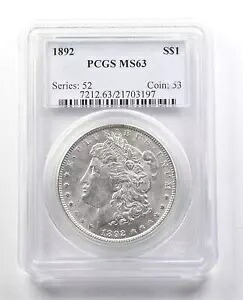 1892 モルガン シルバー ダラー MS63 PCGS *1337