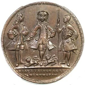 1739 アダムス チャオ PBvow 1-A R-5 PCGS AU 詳細 ポルト ベロ アドミラル バーノン メダル