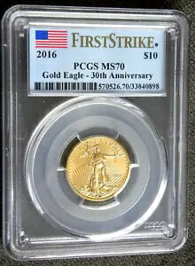 2016 アメリカン ゴールド イーグル ~ $10 ~ ゴールド イーグル 30th ANNV ~ 1/4oz ~ FS ~ PCGS MS 70 344,520円