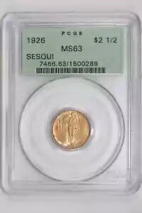 1926 年 $2.5 ゴールド セスキセンテニアル記念 PCGS MS63 ああ - 非常に素晴らしい!