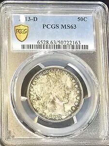 1913 D 米国理容室 0.5 ドル、PCGS-MS63